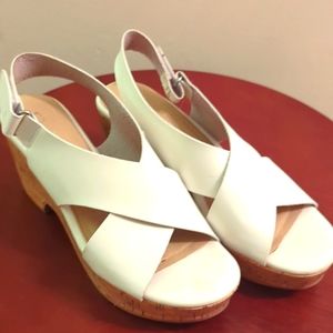 Slightly worn wedges with back strap